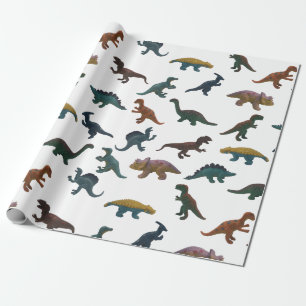 Papier Cadeau Collage de dinosaures en plastique