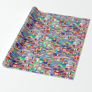 Papier Cadeau Collage de drapeau du monde
