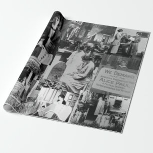 Papier Cadeau Collage de photos historiques d'Alica Paul Suffrag