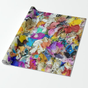 Papier Cadeau collage de tissu coloré