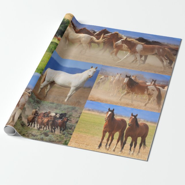Papier Cadeau Collage des chevaux (Déroulé)
