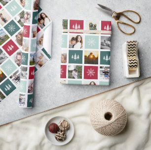 Papier Cadeau Collage festif 15 Vacances photo