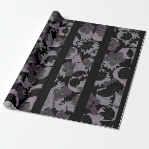 Papier Cadeau Collage floral rustique à motif rayé