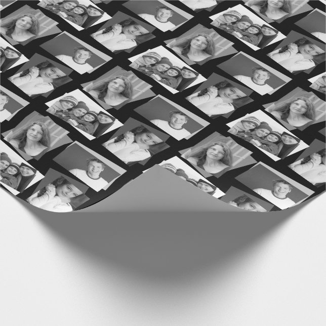 Papier Cadeau Collage noir et blanc de cabine de photo (Coin)