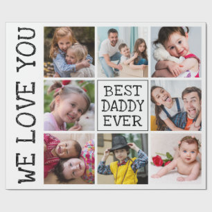 Papier Cadeau Collage photo moderne  Meilleur papa