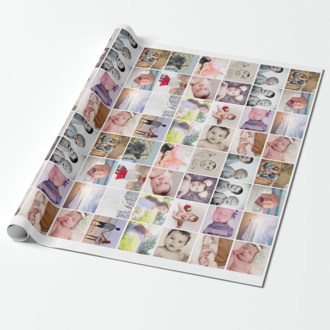 Papier Cadeau Collage photo personnalisé 20 (Déroulé)