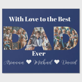 Papier Cadeau Collage photo personnalisé | Meilleur papa