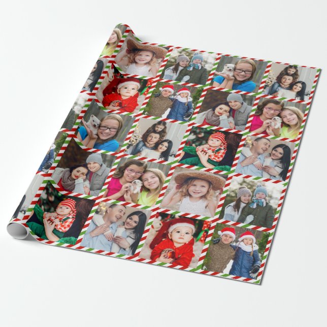 Papier Cadeau Collage photo personnalisé Noël (Déroulé)