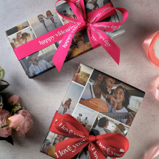 Papier Cadeau Collage photo Valentines | Photo personnalisée 10 (Créateur téléchargé)