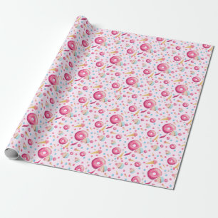 Papier Cadeau Collage rose de beignet