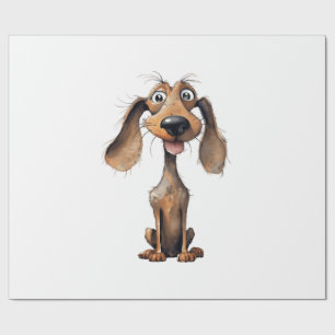 Papier Cadeau Collection d'art de race de chien de dessin animé 