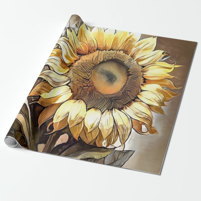 Papier Cadeau Collection D'Art Moderne Sun In Sunflower (Déroulé)