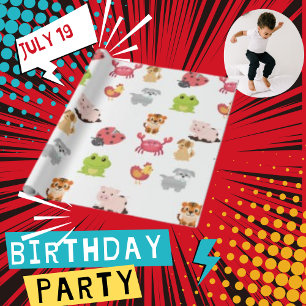 Papier Cadeau Collection de bandes dessinées minimalistes pour a