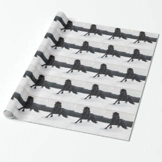 Papier Cadeau Collection de cheval de neige