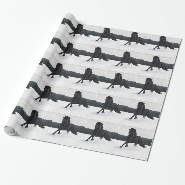 Papier Cadeau Collection de cheval de neige (Déroulé)