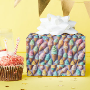 Papier Cadeau Collection de cônes de crème glacée