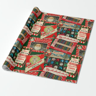 Papier Cadeau Collection de décorations de Noël rétro Vintage