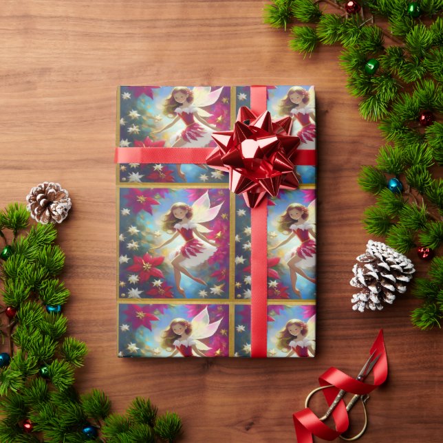 Papier Cadeau Collection de fées de Noël - Cheveux de gingembre  (Cadeau de vacances)