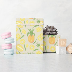 Papier Cadeau Collection de Motifs de paniers de fruits - Ananas