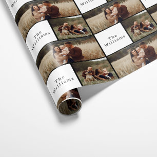 Papier Cadeau Collection de photos de famille de Noël de Boho mo