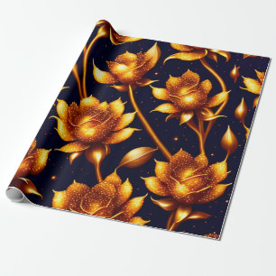 Papier Cadeau Collection de Roses d'or de luxe moderne