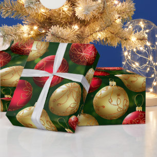 Papier Cadeau Collection de vacances traditionnelles en rouge et