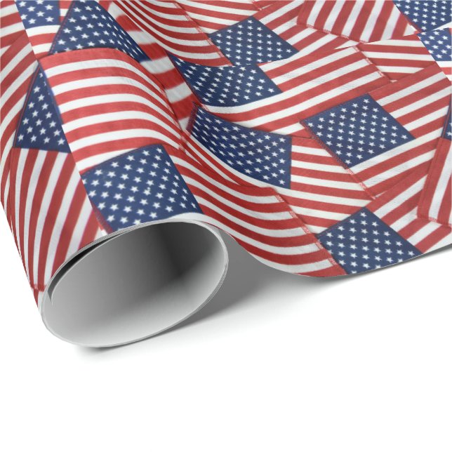 Papier Cadeau Collection drapeau américain (Coin rond)