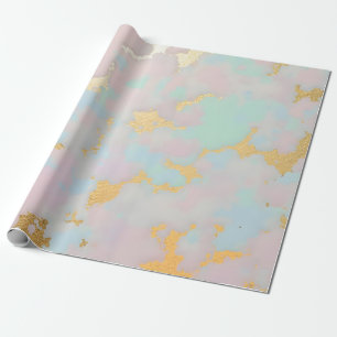 Papier Cadeau Collection Luxe Rose Pâle Menthe Or Populaire