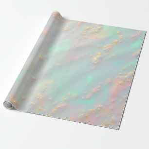 Papier Cadeau Collection Luxe Tendance Rose Pâle Menthe Douce Or