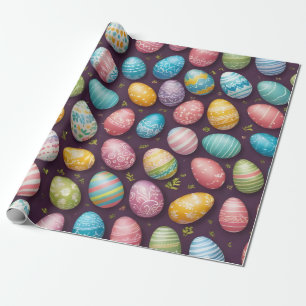 Papier Cadeau Collection moderne d'oeufs de Pâques heureux