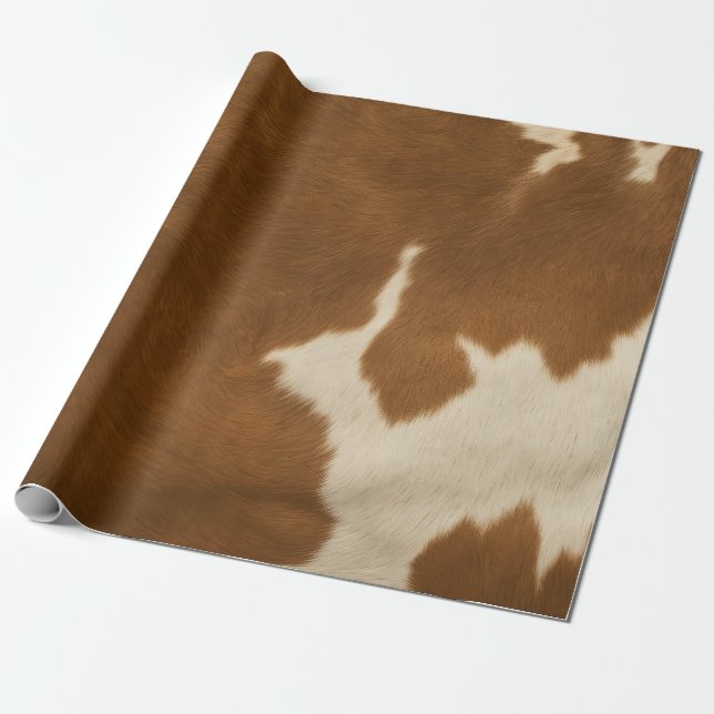 Papier Cadeau Collection moderne Vache Faux Cuir Élégante (Déroulé)