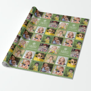 Papier Cadeau Collection photo personnalisée 8 Avocado Noël vert