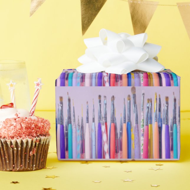 Papier Cadeau Collection Pinceau d'art à ongles (Fête d'anniversaire)