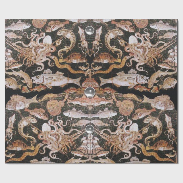 Papier Cadeau COLLECTION POMPEII /OCÉAN -ESPACE DE VIE MARINE Na (Plat)