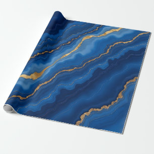 Papier Cadeau Collection tendance Royal Blue Gold Marble Collect