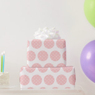 Papier Cadeau Coller Pois roses Flèches blanches