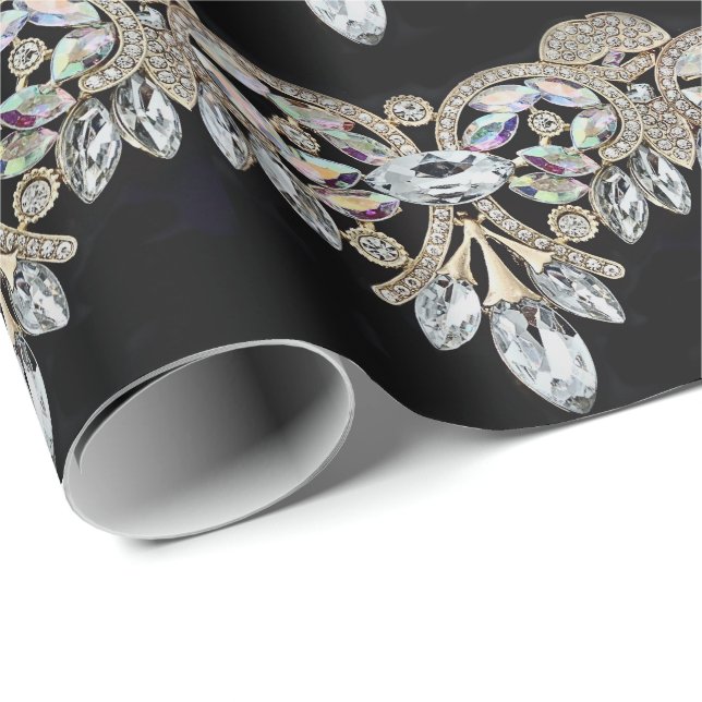 Papier Cadeau Collier de diamant (Coin rond)