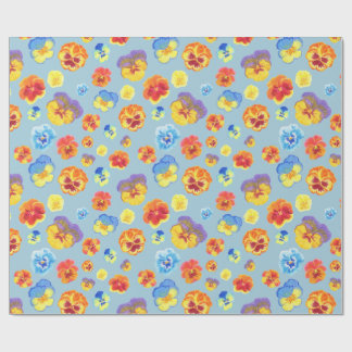 Papier cadeau coloré à motif de pensée bleue