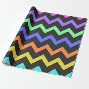 Papier Cadeau Coloré Chevron Vibrant Cool Motif d'été amusant