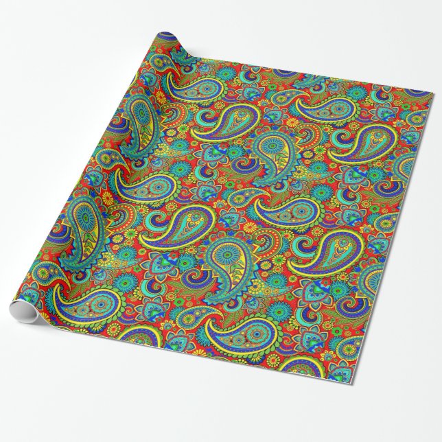 Papier Cadeau Coloré Motif de la marguerite (Déroulé)