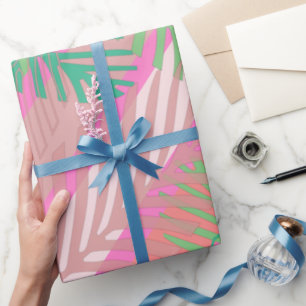 Papier Cadeau Coloré Palm Feuille Motif