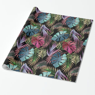 Papier Cadeau Coloré Tropical Foliage Motif botanique