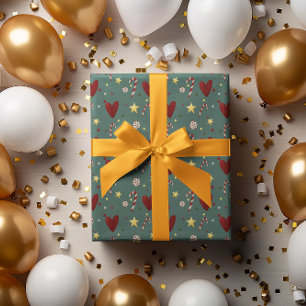 Papier Cadeau Coloré Vintage Noël thème Motif