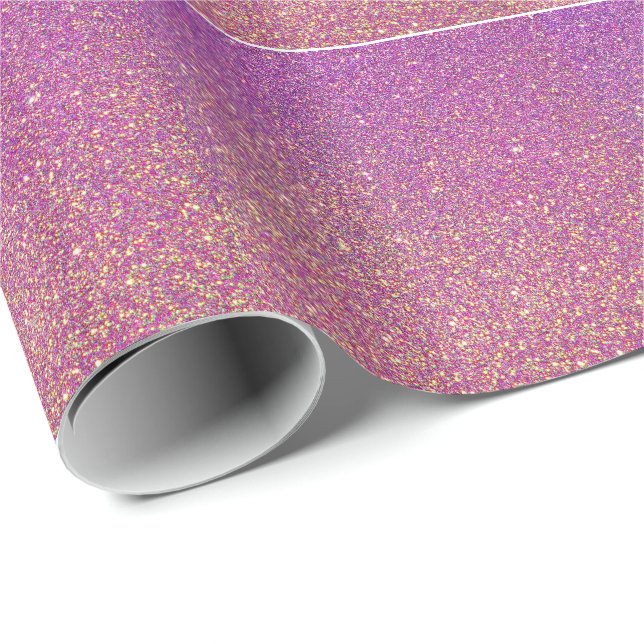 Papier Cadeau Coloré violet Parties scintillant Faux Glam (Coin rond)