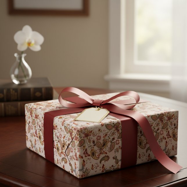 Papier Cadeau Colored paisley patterned wrapping paper (Créateur téléchargé)