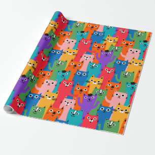 Papier Cadeau Colorful cats