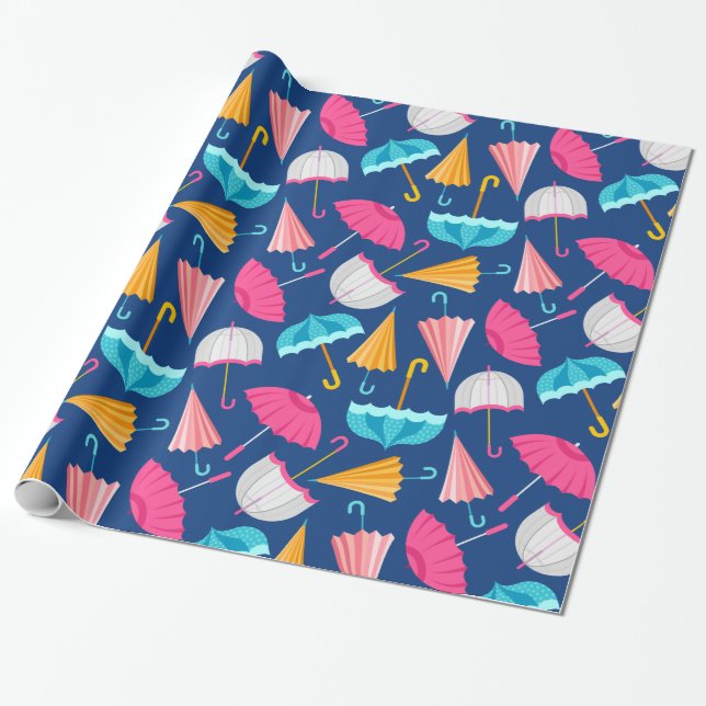 Papier Cadeau Colorful Umbrella Pattern (Déroulé)