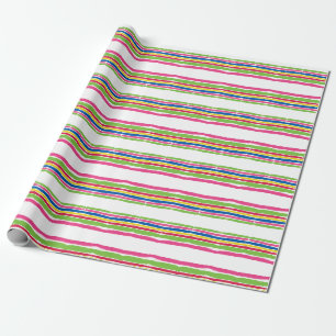 Papier Cadeau Colorful Watercolor Strokes, Christmas Stripes