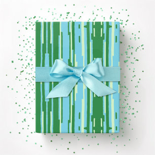 Papier Cadeau Colorstack Ikat en Vert et Aqua