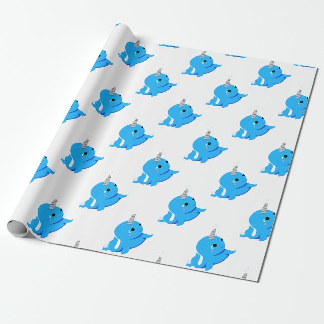 Papier Cadeau Combat de boule de neige de Narwhal ! (Déroulé)